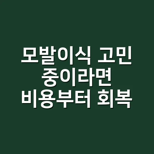모발이식 고민 중이라면 비용부터 회복까지 이렇게 준비하는 방법 - 요약