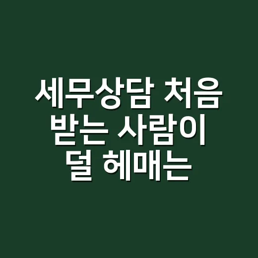 세무상담 처음 받는 사람이 덜 헤매는 방법 - 요약