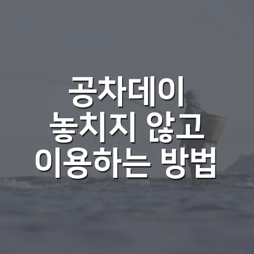 공차데이 놓치지 않고 이용하는 방법 - 요약