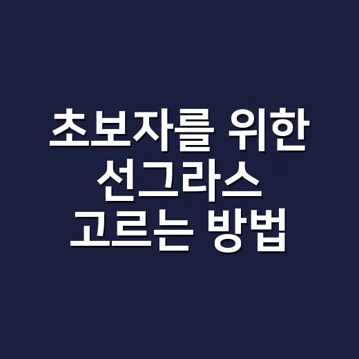 초보자를 위한 선그라스 고르는 방법, 얼굴형부터 렌즈 색까지 이렇게 보면 쉬워요 - 요약