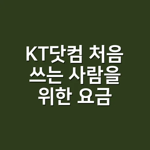 KT닷컴 처음 쓰는 사람을 위한 요금 조회와 변경 방법 - 요약