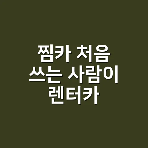 찜카 처음 쓰는 사람이 렌터카·항공권 예약하는 방법 - 요약