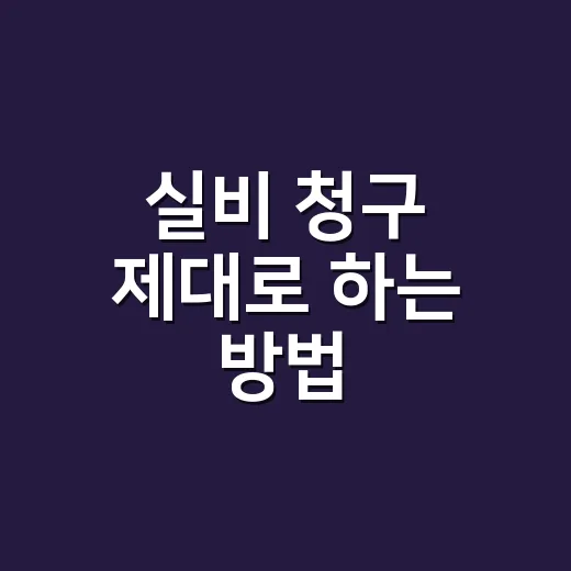 실비 청구 제대로 하는 방법, 병원비 놓치지 않으려면 이렇게 - 요약