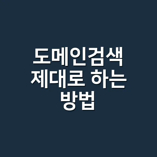 도메인검색 제대로 하는 방법, 초보자가 놓치기 쉬운 체크포인트 - 요약