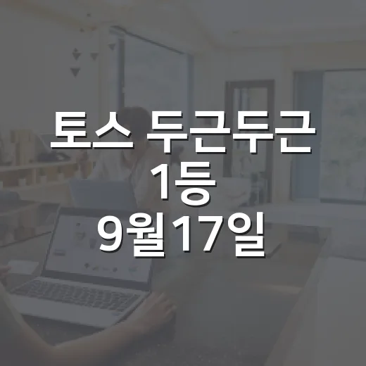 토스 두근두근 1등 9월17일 확인하는 방법, 참여 전 이렇게 보면 덜 헷갈려요 - 요약