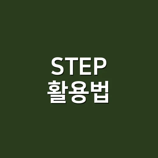 STEP 활용법, 처음 시작하는 사람도 덜 헤매는 방법 - 요약