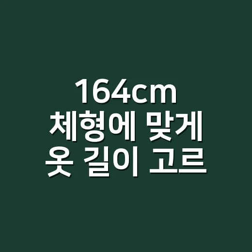 164cm 체형에 맞게 옷 길이 고르는 방법 - 요약