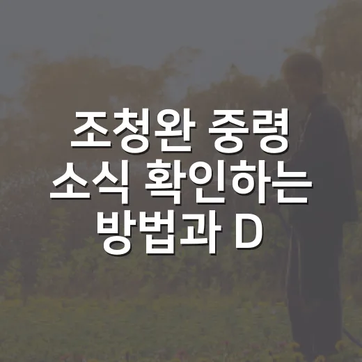 조청완 중령 소식 확인하는 방법과 DMZ 지뢰 사고 흐름 - 요약