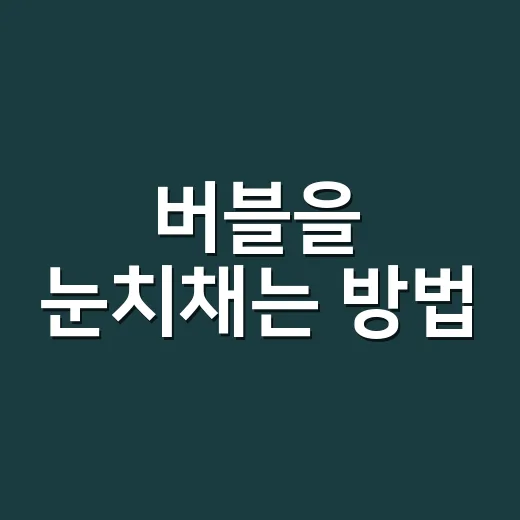 버블을 눈치채는 방법: 가격이 이상하게 오를 때 확인할 것들 - 요약