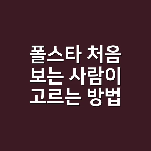 폴스타 처음 보는 사람이 고르는 방법, 전기차 초보 기준으로 이렇게 보면 됩니다 - 요약