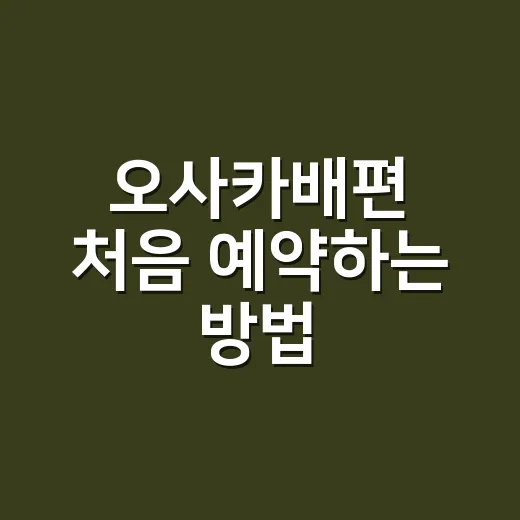 오사카배편 처음 예약하는 방법, 시간표부터 객실 선택까지 이렇게 잡으면 편해요 - 요약