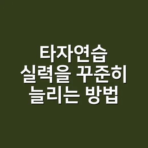 타자연습 실력을 꾸준히 늘리는 방법 - 요약