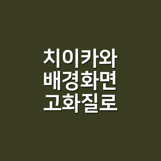 치이카와 배경화면 고화질로 설정하는 방법 - 요약