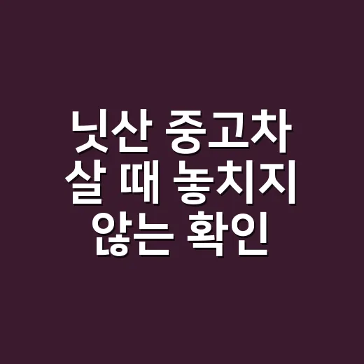닛산 중고차 살 때 놓치지 않는 확인 방법 - 요약