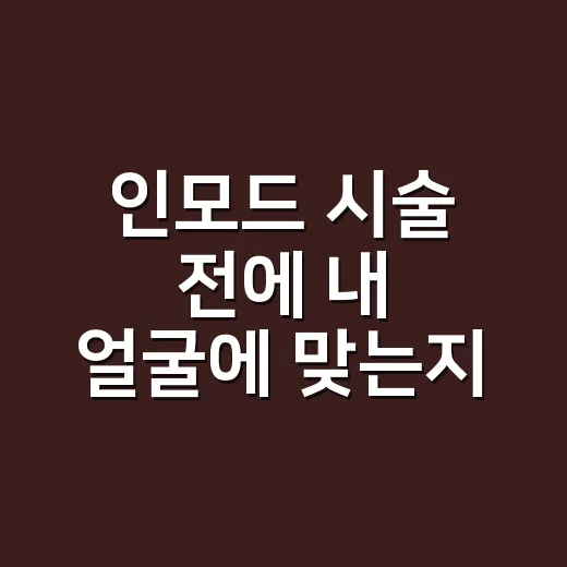 인모드 시술 전에 내 얼굴에 맞는지 확인하는 방법 - 요약