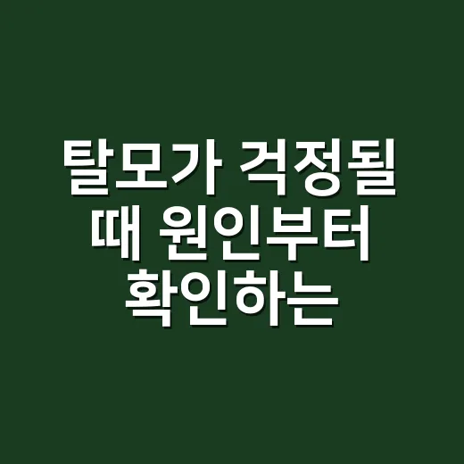 탈모가 걱정될 때 원인부터 확인하는 방법 - 요약