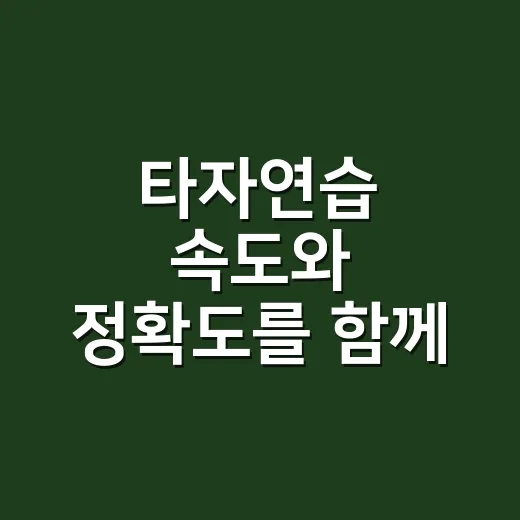 타자연습 속도와 정확도를 함께 올리는 방법 - 요약