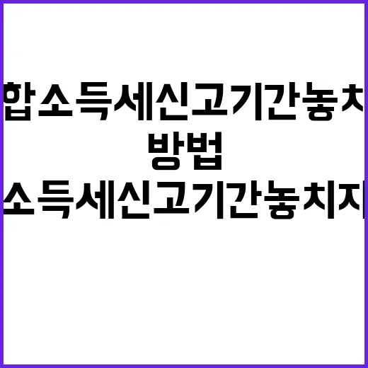 종합소득세신고기간 놓치지 않고 준비하는 방법 - 요약