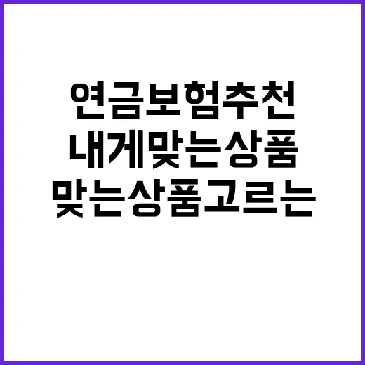 연금보험추천 받기 전 내게 맞는 상품 고르는 방법 - 요약