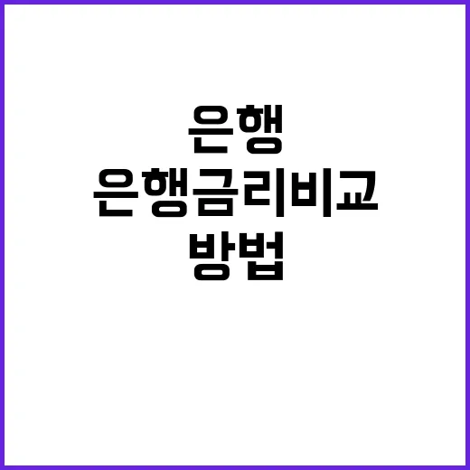 은행금리비교 하는 방법, 숫자만 보고 고르면 놓치는 것들 - 요약