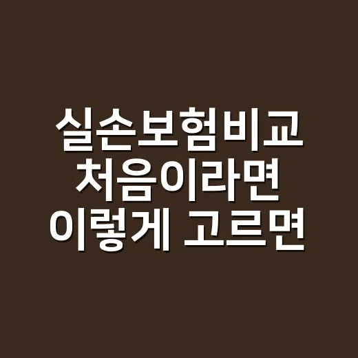 실손보험비교 처음이라면 이렇게 고르면 덜 헷갈립니다 - 요약
