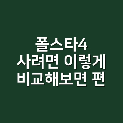 폴스타4 사려면 이렇게 비교해보면 편합니다 - 요약
