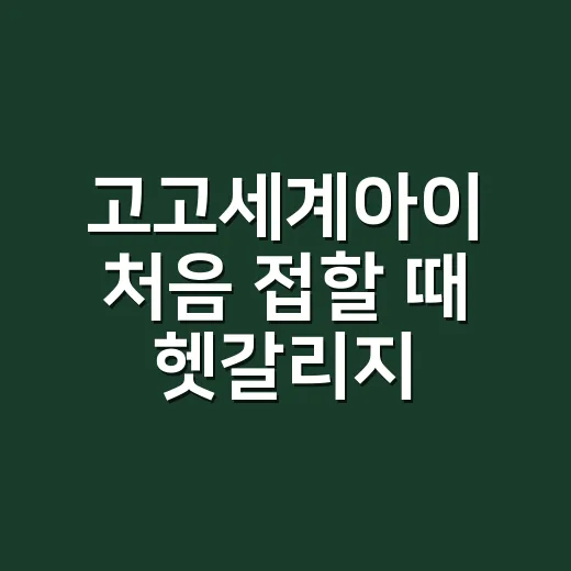 고고세계아이 처음 접할 때 헷갈리지 않게 이용하는 방법 - 요약