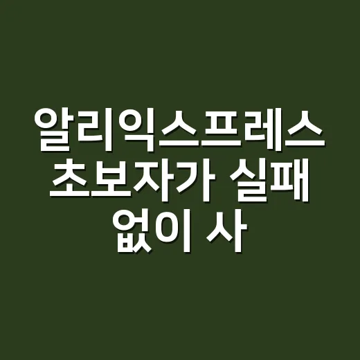 알리익스프레스 초보자가 실패 없이 사는 방법 - 요약