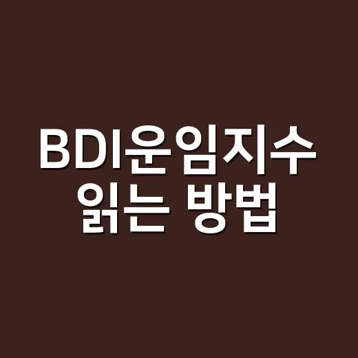 BDI운임지수 읽는 방법, 해운주와 원자재 흐름 보려면 이렇게 보면 됩니다 - 요약