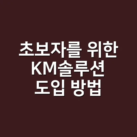 초보자를 위한 KM솔루션 도입 방법, 우리 조직에 맞게 고르는 기준 - 요약