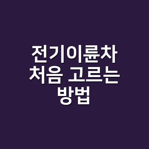 전기이륜차 처음 고르는 방법, 출퇴근용이면 이렇게 보면 됩니다 - 요약