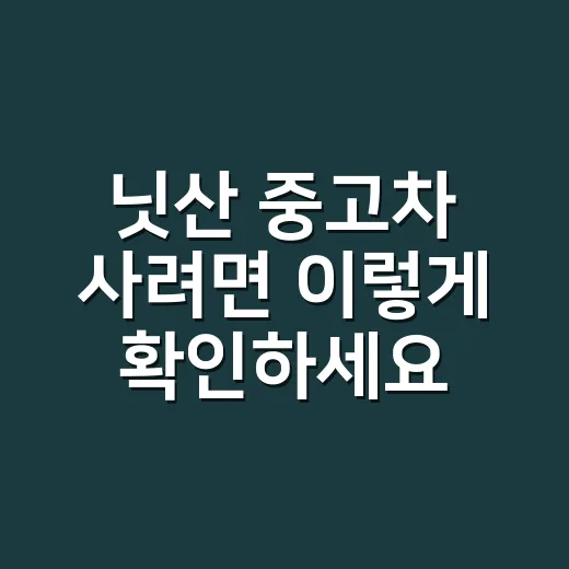 닛산 중고차 사려면 이렇게 확인하세요 - 요약