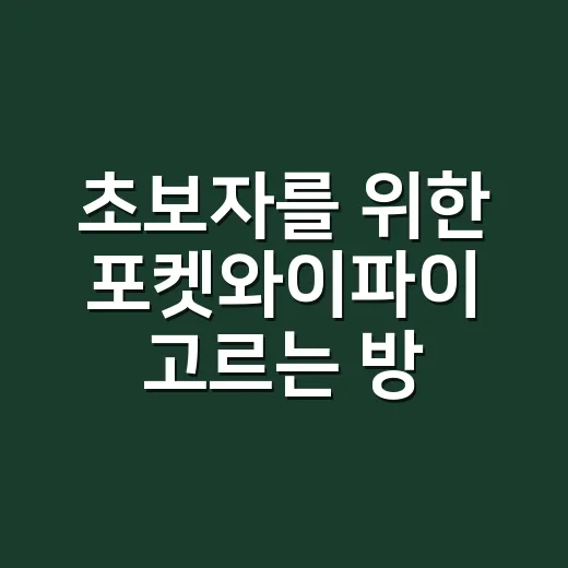 초보자를 위한 포켓와이파이 고르는 방법, 여행 전에 이것만 확인하세요 - 요약