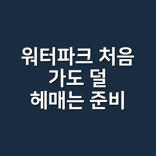 워터파크 처음 가도 덜 헤매는 준비 방법 - 요약