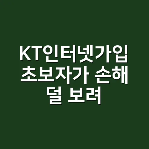 KT인터넷가입 초보자가 손해 덜 보려면 이렇게 비교하세요 - 요약