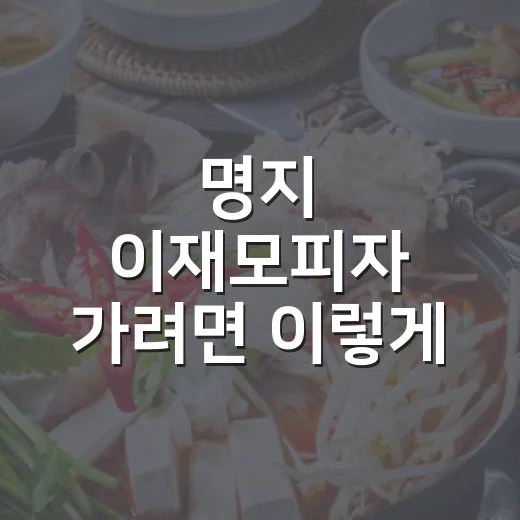 명지 이재모피자 가려면 이렇게 잡으면 편한 방문 방법 - 요약