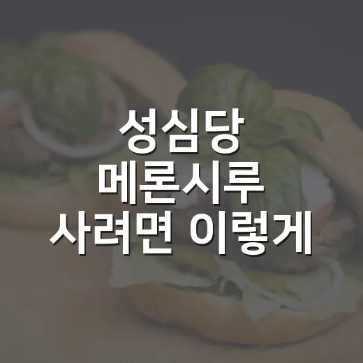 성심당 메론시루 사려면 이렇게 움직이면 덜 헤매요 - 요약