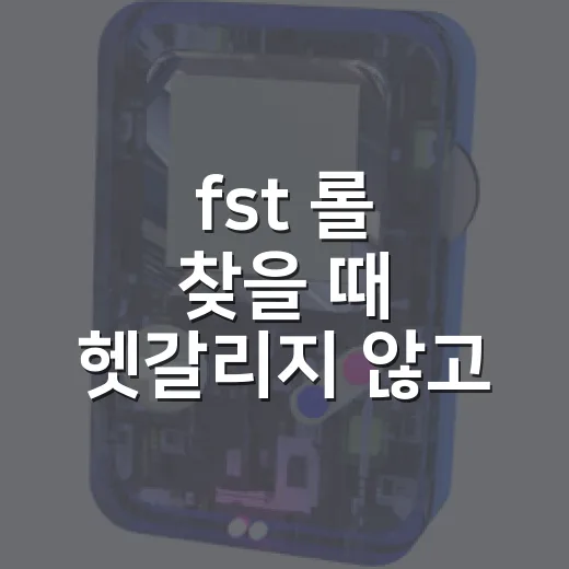 fst 롤 찾을 때 헷갈리지 않고 확인하는 방법 - 요약