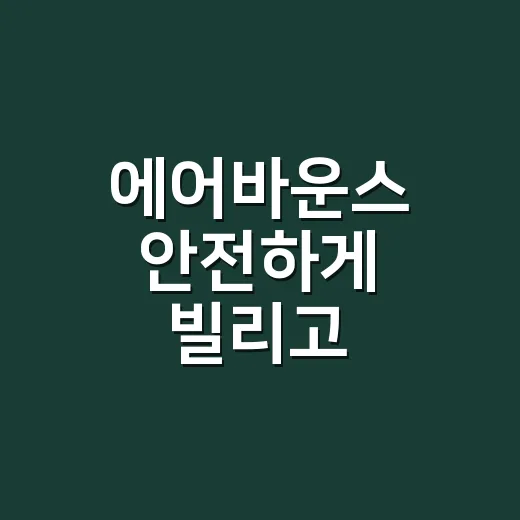 에어바운스 안전하게 빌리고 설치하는 방법 - 요약