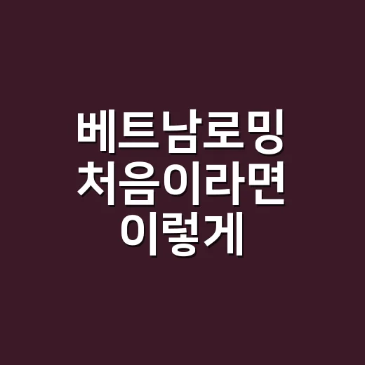 베트남로밍 처음이라면 이렇게 준비하는 방법 - 요약