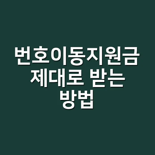 번호이동지원금 제대로 받는 방법, 휴대폰 바꾸기 전 확인할 것 - 요약