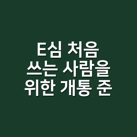 E심 처음 쓰는 사람을 위한 개통 준비와 설정 방법 - 요약