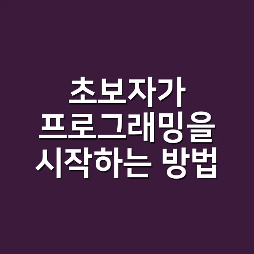 초보자가 프로그래밍…