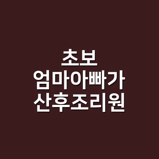 초보 엄마아빠가 산후조리원 고르는 방법, 예약 전에 꼭 볼 것들 - 요약