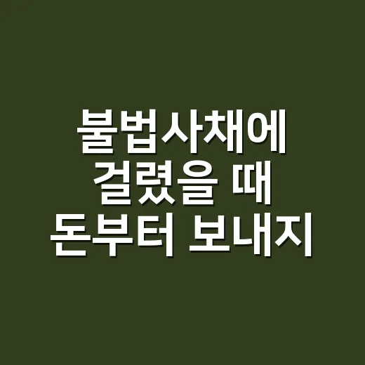 불법사채에 걸렸을 때 돈부터 보내지 않고 대응하는 방법 - 요약