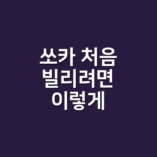 쏘카 처음 빌리려면 이렇게 이용하면 편합니다 - 요약