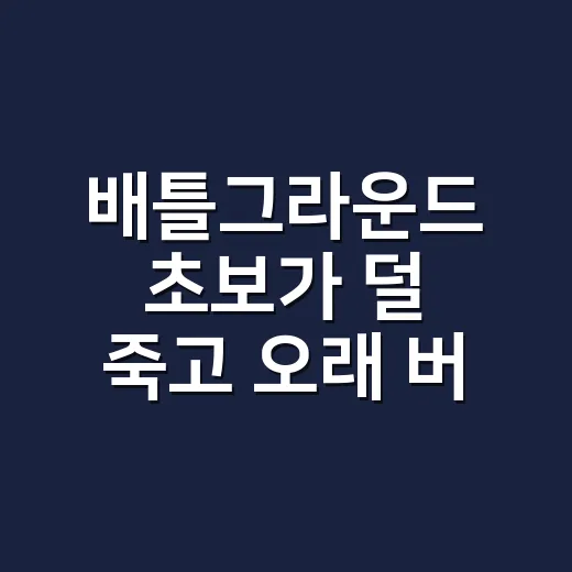 배틀그라운드 초보가 덜 죽고 오래 버티는 방법 - 요약