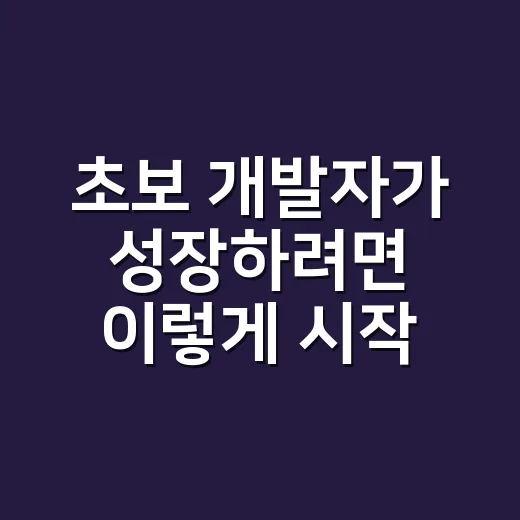 초보 개발자가 성장하려면 이렇게 시작하면 됩니다 - 요약
