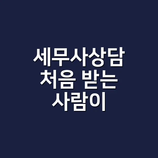 세무사상담 처음 받는 사람이 준비하면 좋은 방법 - 요약