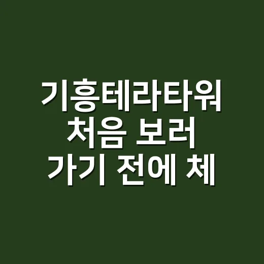 기흥테라타워 처음 보러 가기 전에 체크하는 방법 - 요약
